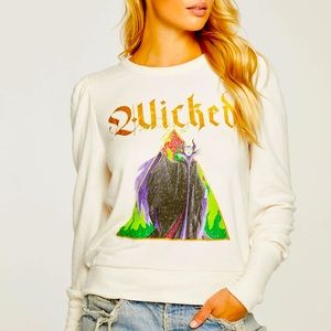 Chaser Disney Wicked Malifacent Gold and Cream Graphic Sweatshirt